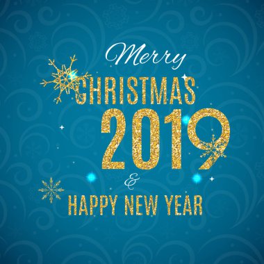 2019 mutlu yeni yıl ve Noel arka plan evlenmek. Vektör çizim