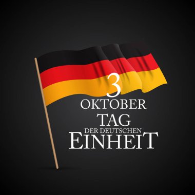 3 Oktober etiketi der Deutschen Einheit. Çeviri: 3 Ekim Alman birlik günü. Vektör çizim