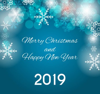 2019 mutlu yeni yıl ve mutlu Noeller arka plan. Vektör çizim