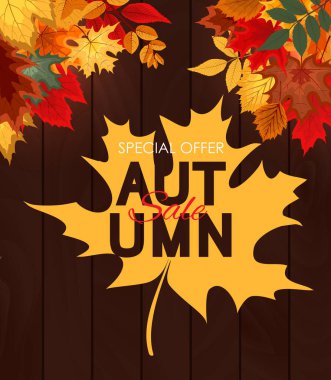 Sonbahar Satışı Soyut Vektör Resimleri Düşen Sonbahar Yaprakları. EPS10