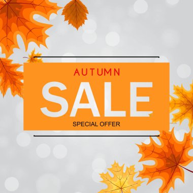 Düşen sonbahar yaprakları ile soyut vektör çizim sonbahar satış arka plan