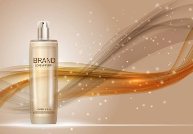 Tasarım kozmetik ürün şablonu reklamlar veya dergi arka plan için. 3D gerçekçi vektör Iillustration.