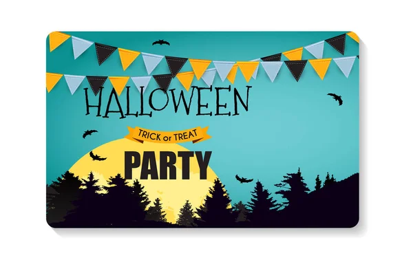 Tarjeta de visita de Halloween Party Background Template. Ilustración vectorial — Vector de stock