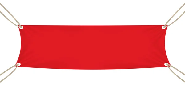 Modello di banner tessile rosso.Illustrazione vettoriale — Vettoriale Stock