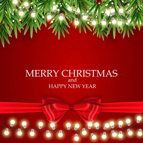 摘要节日新年和圣诞快乐背景与五颜六色的闪亮的灯和灯笼 矢量插图 Eps10 — 图库矢量图片