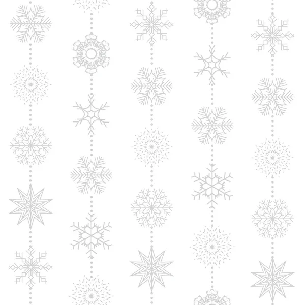 Astratto Natale Capodanno Senza Soluzione Continuità Fiocchi Neve Sfondo Illustrazione — Vettoriale Stock