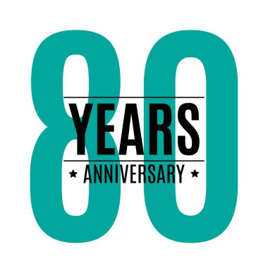 Şablon Logosu 80 Yıl Yıldönümü Vektör İllüstrasyonu EPS10
