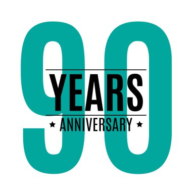 Şablon Logosu 90 Yıl Yıldönümü Vektör İllüstrasyonu EPS10