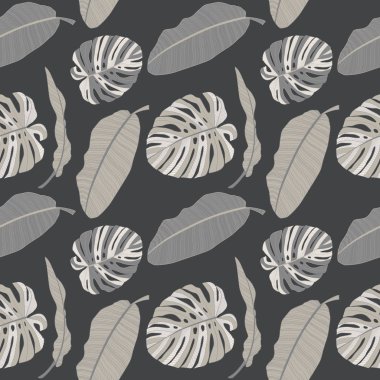 Soyut tropikal palmiye yaprağı Dikişsiz desen arka plan. Vektör çizim Eps10