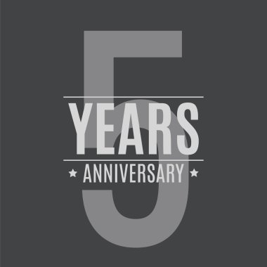 Şablon Logosu 5 Yıl Yıldönümü Vektör İllüstrasyonu EPS10