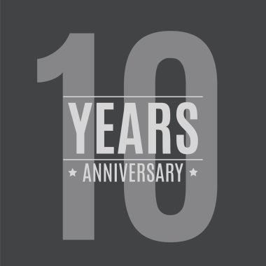Şablon Logosu 10 Yıl Yıldönümü Vektör İllüstrasyonu EPS10