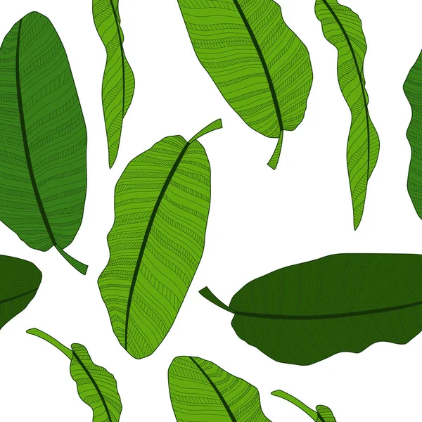 Abstract Tropical Palm Leaf Seamless Pattern Background Ilustração Vetorial Eps10 — Vetor de Stock
