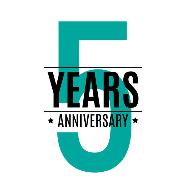 Логотип шаблона 5 лет векторной иллюстрации EPS10
