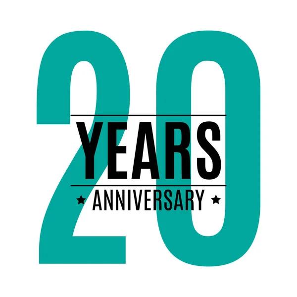 テンプレートロゴ20周年記念ベクトルイラスト Eps10 — ストックベクタ