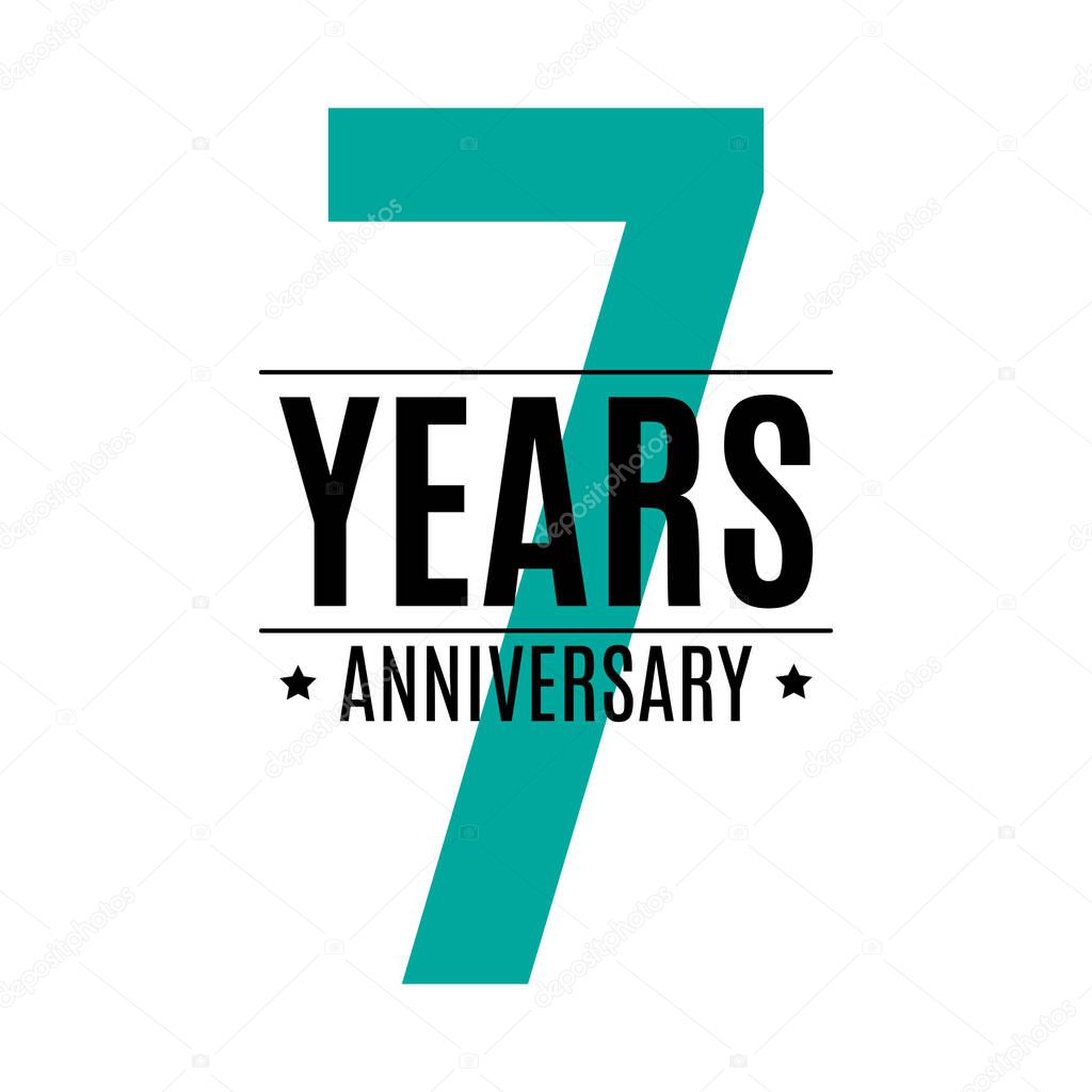 Template Logo 7 Years Anniversary Vector Illustration EPS10