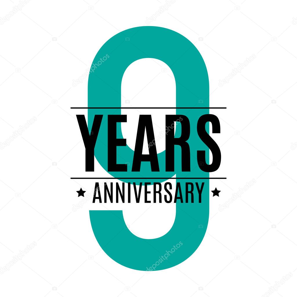 Template Logo 9 Years Anniversary Vector Illustration EPS10