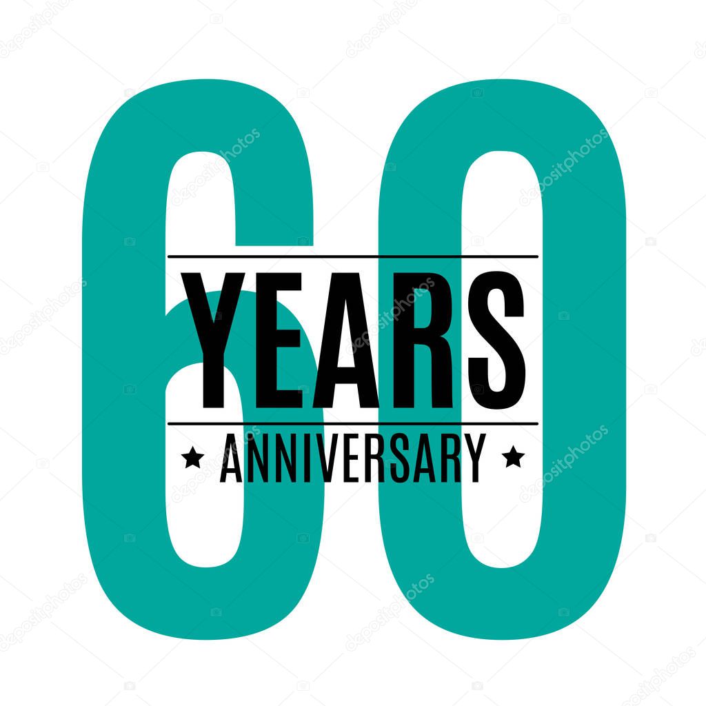 Template Logo 60 Years Anniversary Vector Illustration EPS10