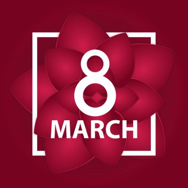 Poster Uluslararası Mutlu Kadınlar Günü 8 Mart Çiçek Kutlama Kartı Vektör İllüstrasyonu EPS10