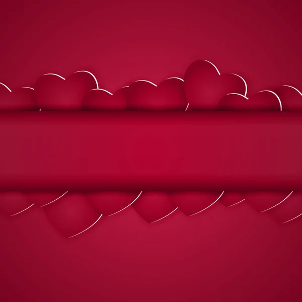 バレンタインの心の背景にカラフルなお祝いグリーティング カード ベクトルの図 Eps10 — ストックベクタ