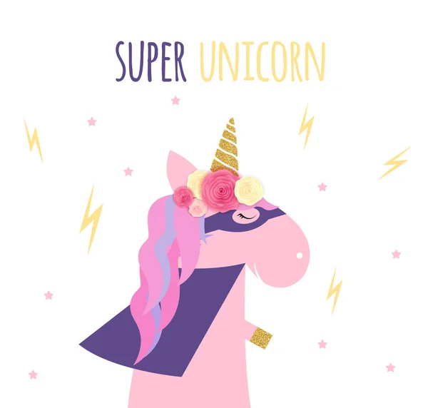 Super unicorn achtergrond. Vectorillustratie — Stockvector