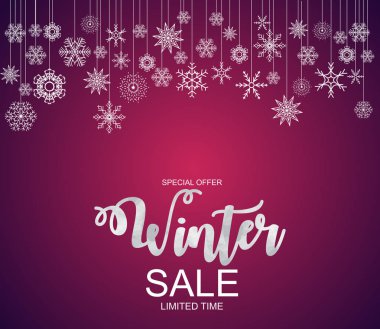 Kış indirimi arka plan özel fırsat afiş arka plan iş ve reklam için. Vektör çizim. Eps10 