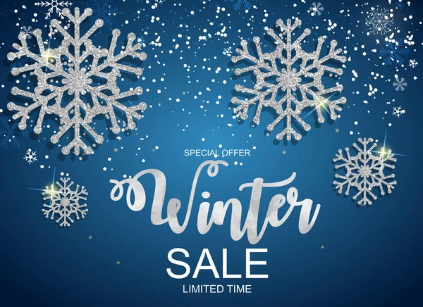 Kış indirimi arka plan özel fırsat afiş arka plan iş ve reklam için. Vektör çizim. Eps10 