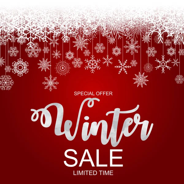 Winter Sale Background Special Offer Banner Background Business Advertising Vector — Stock Vector