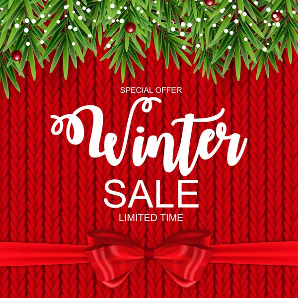 Winter Sale Background Special Offer Banner Background Business Advertising Vector — Stock Vector