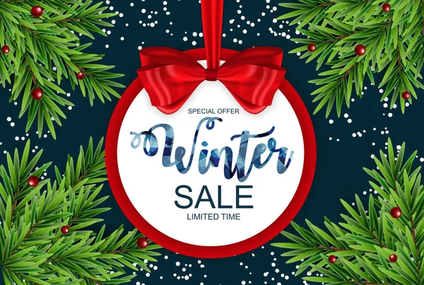 Winter Sale Background Special Offer Banner Background Business Advertising Vector — Stock Vector