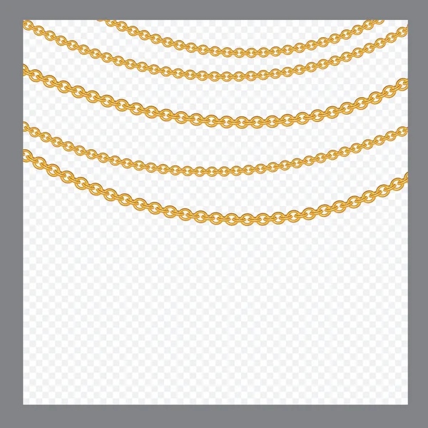Abstraktní Zlaté Nebo Bronzová Barva Řetězec Dekorativní Prvek Vektorové Ilustrace — Stockový vektor