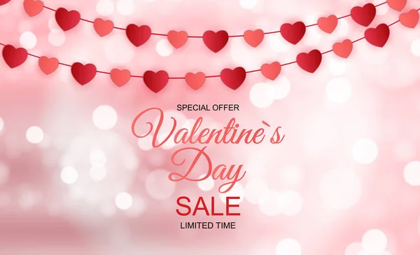 Valentines Day Sale Discont Card Vector Illustration Eps10 — Stock Vector