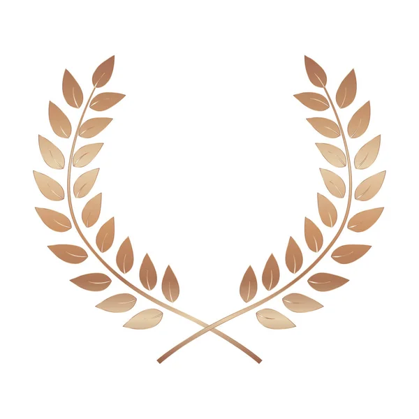 ブロンズ賞月桂冠 勝者葉ラベル 勝利のシンボルです ベクトル図 Eps10 — ストックベクタ