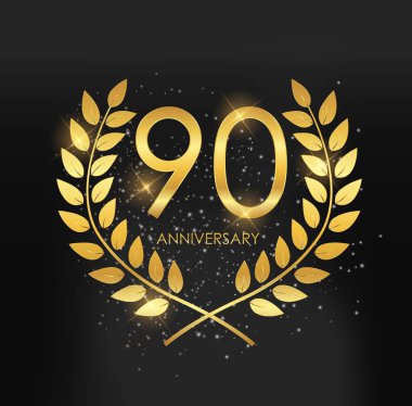 Template Logo 90 Years Anniversary Vector Illustration EPS10 clipart