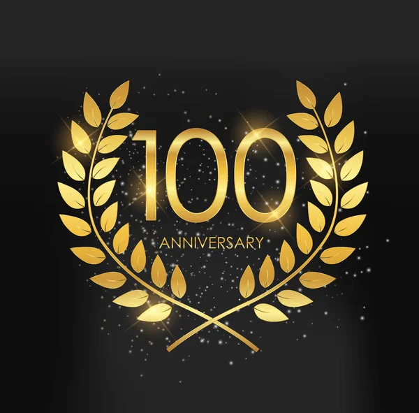 テンプレートロゴ100周年記念ベクトルイラスト Eps10 — ストックベクタ