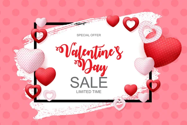Valentines Day Sale Discont Card Vector Illustration Eps10 — Stock Vector