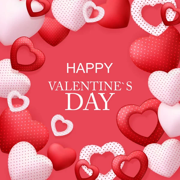 Днем Святого Валентина Листівка Серцем Векторна Ілюстрація Eps10 — стоковий вектор