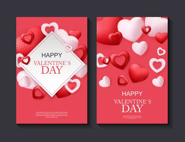 Happy Valentines Day Card Heart Vector Illustration Eps10 — Stock Vector