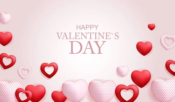Tarjeta Feliz Día San Valentín Con Corazón Ilustración Vectorial Eps10 — Vector de stock