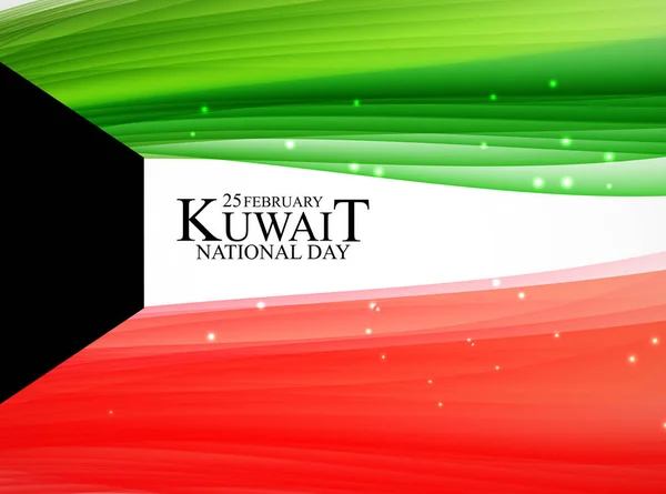 Február 25-én Kuvait nemzeti nap a kártya, banner, plakát és szórólap sablon hátteret. Vektoros illusztráció — Stock Vector