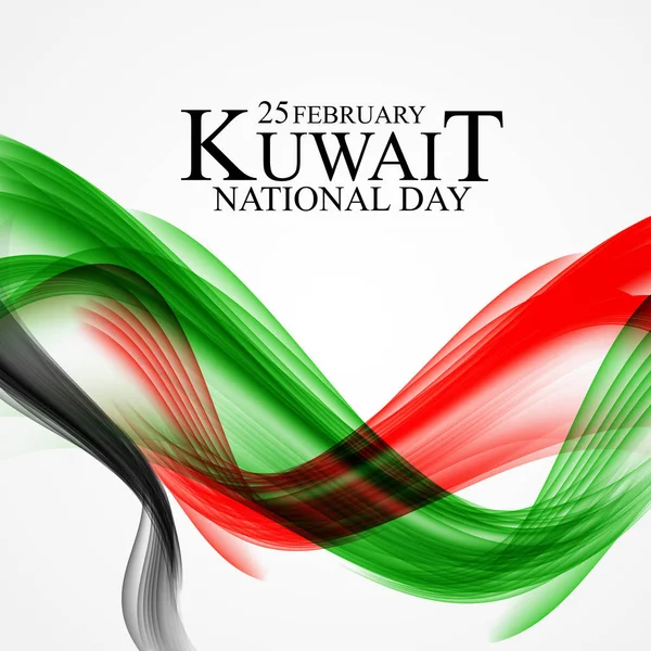 Február 25-én Kuvait nemzeti nap a kártya, banner, plakát és szórólap sablon hátteret. Vektoros illusztráció — Stock Vector