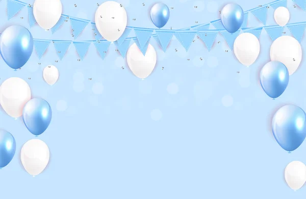 Glänzend Happy Birthday Ballons Hintergrund Vektor Illustration Eps10 — Stockvektor