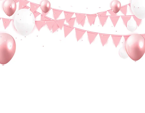 Brilhante Feliz Aniversário Balões Fundo Vetor Ilustração Eps10 —  Vetores de Stock