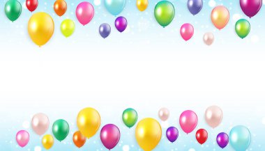 Işıltılı Mutlu Yıllar Balonları Arkaplan Vektör İllüstrasyonu Bölüm 10
