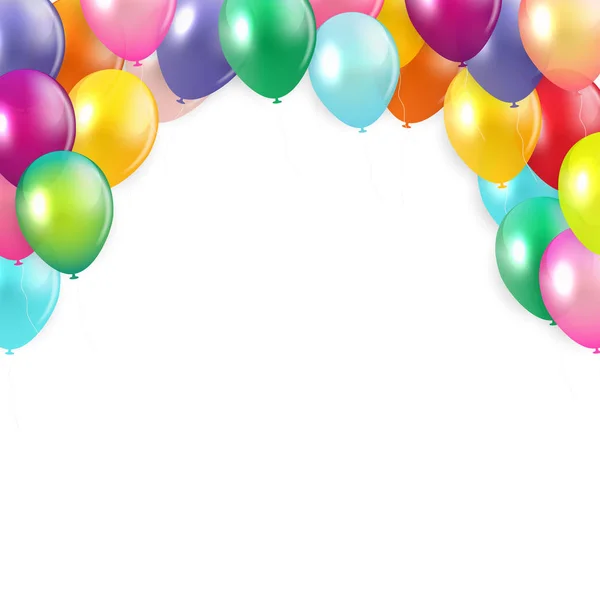 Illustration Vectorielle Fond Ballons Brillants Joyeux Anniversaire Eps10 — Image vectorielle