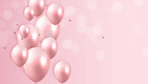 Brilhante Feliz Aniversário Balões Fundo Vetor Ilustração Eps10 —  Vetores de Stock