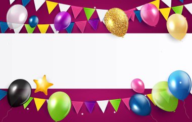 Işıltılı Mutlu Yıllar Balonları Arkaplan Vektör İllüstrasyonu Bölüm 10