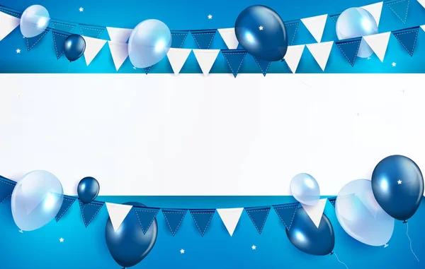Glossy Happy Birthday Balony Tło Wektor Ilustracja Eps10 — Wektor stockowy