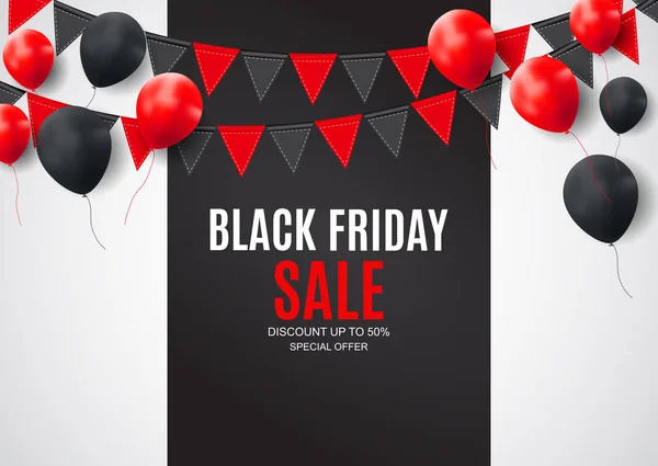 Plantilla Diseño Banner Inscripción Black Friday Sale Ilustración Vectorial Eps10 — Archivo Imágenes Vectoriales