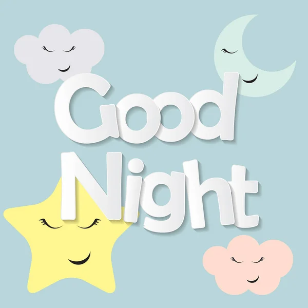 Linda buena noche niños fondo vector ilustración Vectores De Stock Sin Royalties Gratis