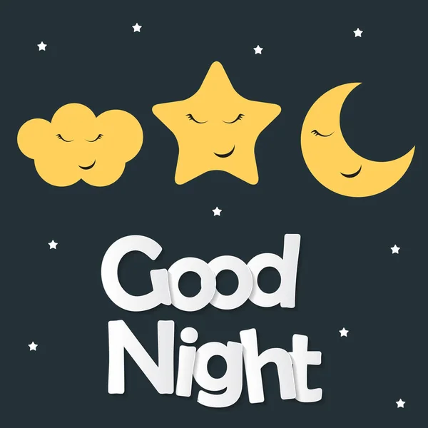 Cute Good Night kids Background Vector Illustration Vector Graphics